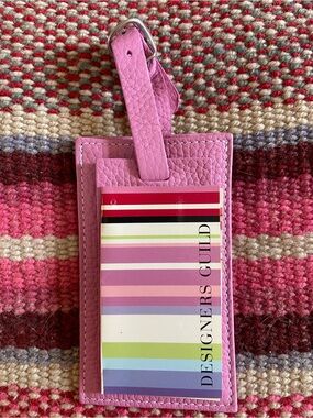 designers guild pink luggage tag